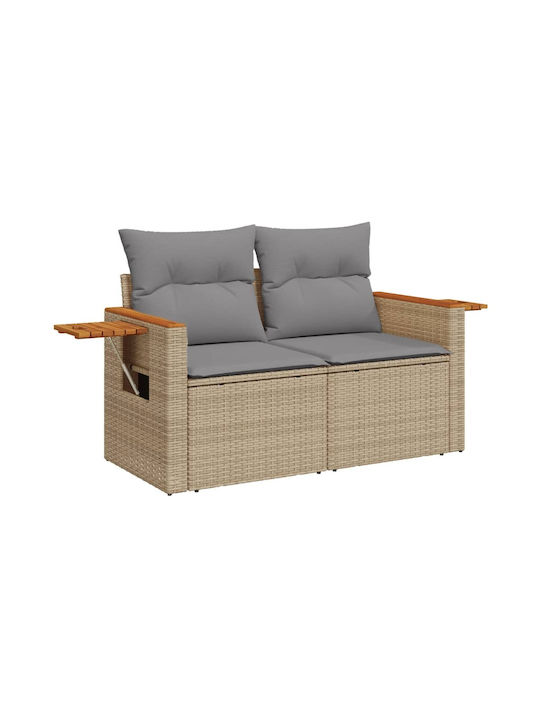 vidaXL Outdoor Sofa Tree-Seater Rattan with Cushions 55x55x69cm