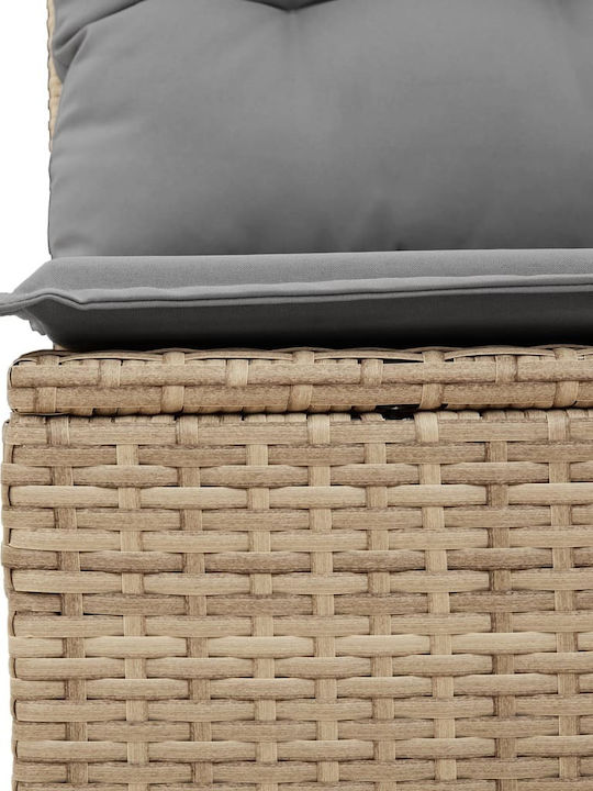 vidaXL Outdoor Sofa Tree-Seater Rattan with Cushions 55x55x69cm