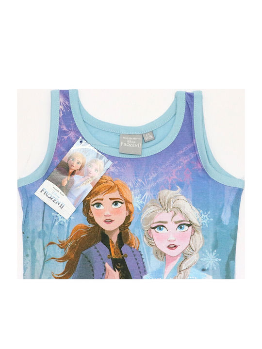 Disney Детска пижама Лятна Светлосиня Frozen