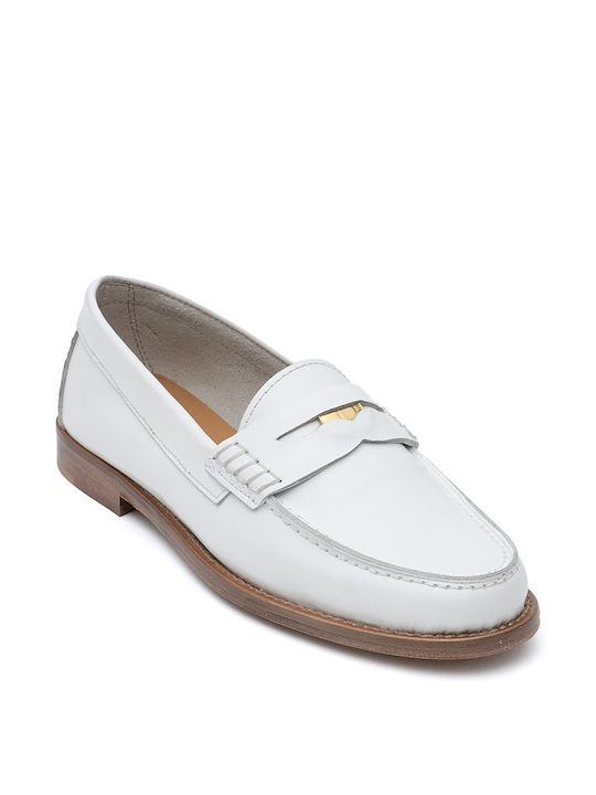 Philippe Lang Leather Women's Moccasins in White Color