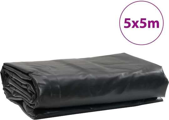 vidaXL Waterproof Tarpaulin 600gr/m² 5x5m. Heavy Duty Black
