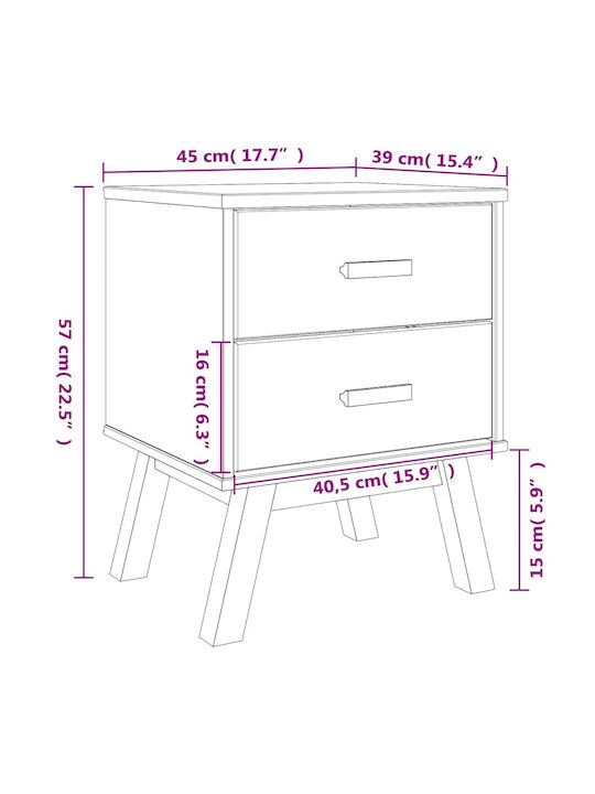 Nachttisch Braun 45x39x57cm