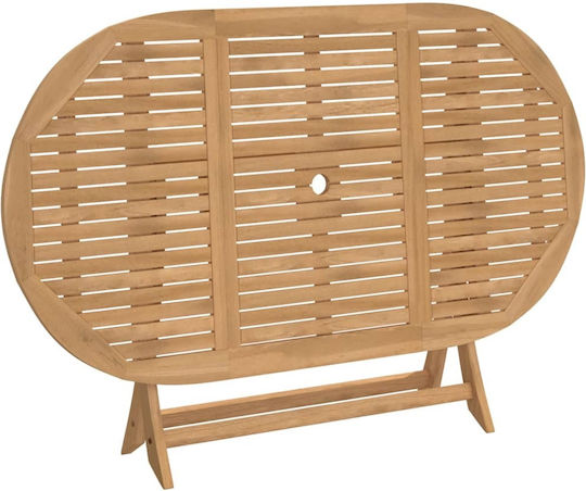 Outdoor Dinner Foldable Wood Table Natural 160x85x75cm