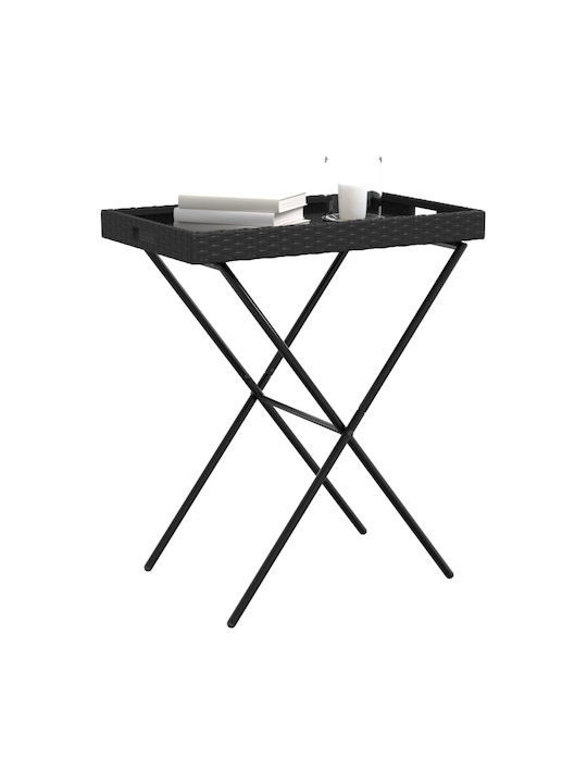 Tisch für kleine Außenbereiche Zusammenklappbar Schwarz 65x40x75cm