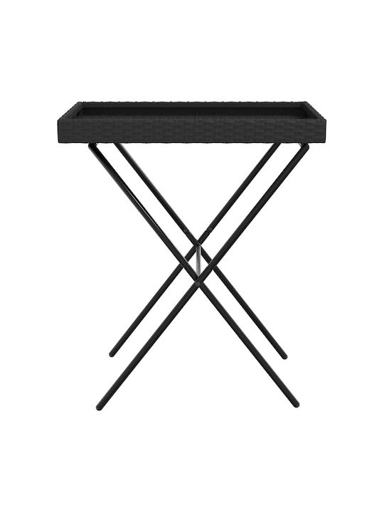 Tisch für kleine Außenbereiche Zusammenklappbar Schwarz 65x40x75cm