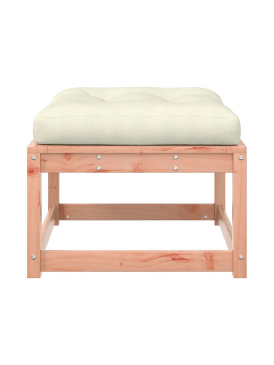 Wooden Cube Garden Stool with Cushion Brown 63.5x63.5x38cm