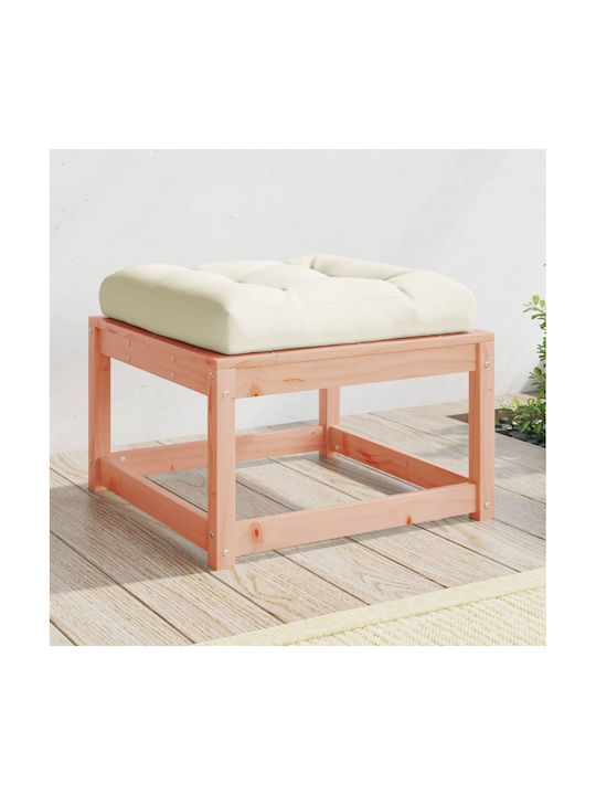 Wooden Cube Garden Stool with Cushion Brown 63.5x63.5x38cm