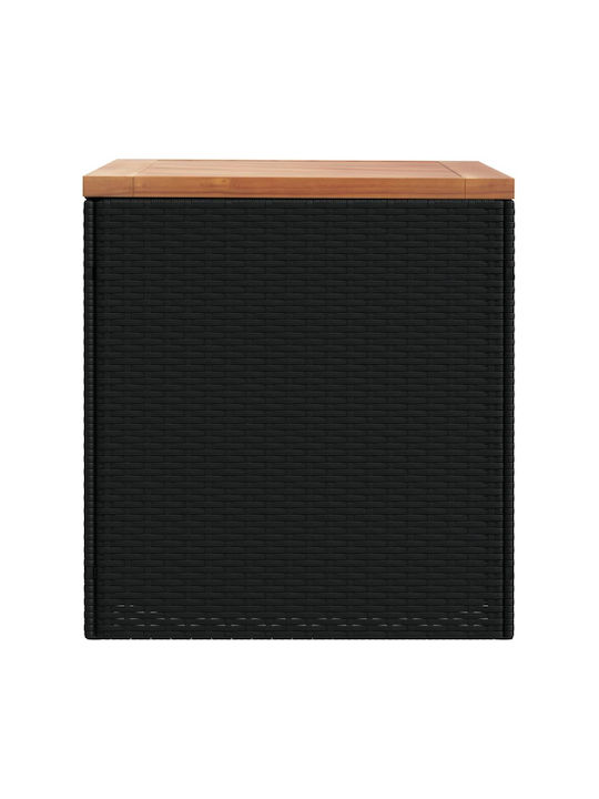 vidaXL Cutie de depozitare pentru exterior Rattan Negru L110xW50xH54buc