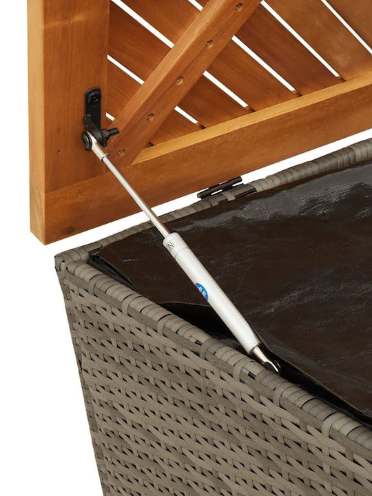vidaXL Cutie de depozitare pentru exterior Rattan Gri L220xW50xH54buc