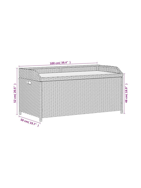 vidaXL Outdoor Storage Box Brown L100xW50xH52cm