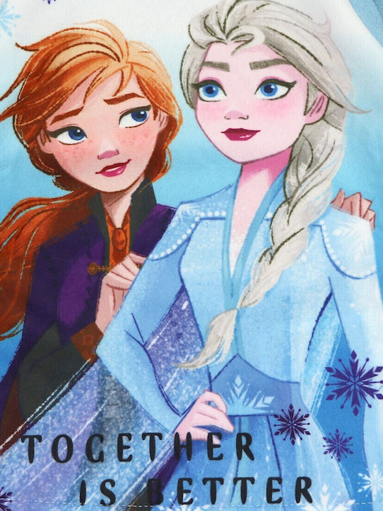 Disney Детска пижама Зимна Поларена Светлосиня Frozen