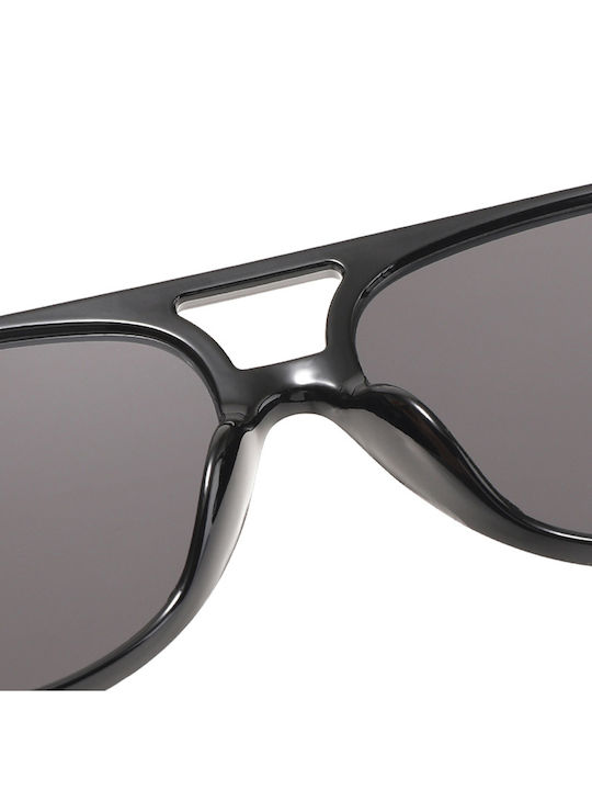 Techsuit Unisex Γυαλιά Ηλίου με Μαύρο Σκελετό και Μαύρο Polarized Φακό