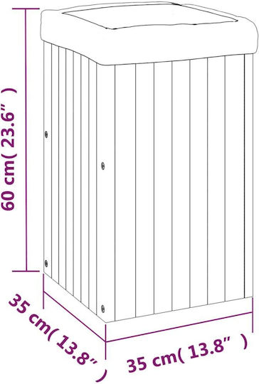 vidaXL Κήπου Ζαρντινιέρα Πλαστική Καφέ 35x35x60εκ.