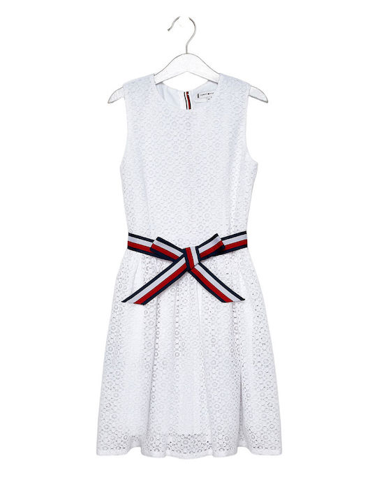 Tommy Hilfiger Kids Dress Sleeveless White