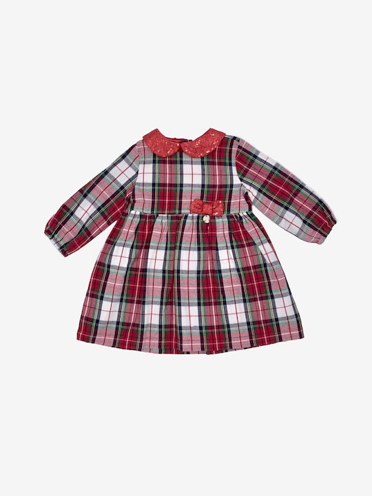 Chicco Kids Dress Checked Long Sleeve Red