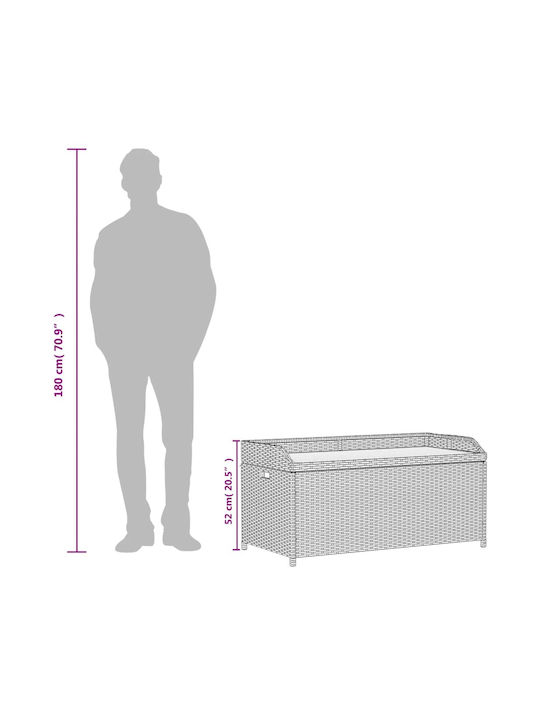 vidaXL Außenlagerbox Rattan Schwarz L100xB50xH52cm