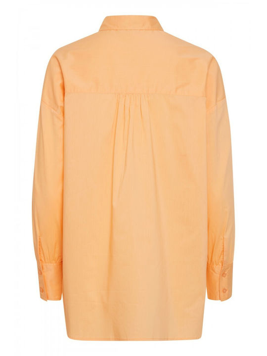 Fransa Women's Long Sleeve Shirt Orange