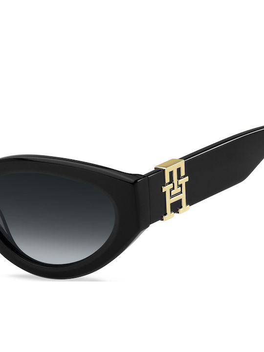 Tommy Hilfiger Women's Sunglasses with Black Plastic Frame and Black Gradient Lens