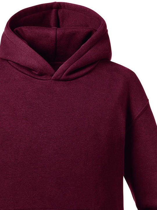 Russell Athletic Fleece - Polar Hanorac pentru copii cu glugă și buzunare Burgundy R-265B-0