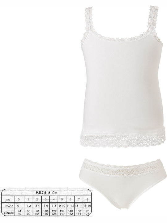 Lace T-shirt & Panty Set - White - Energiers - 39-50554056