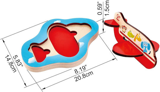 Wooden Kids Puzzle 3d Airplane for 2+ years+ Years 3pcs Hape