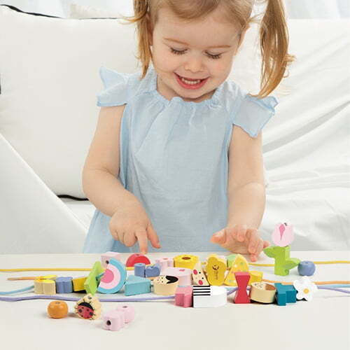 Classic World Lacing Toy Colourful Life made of Wood for 36++ Months