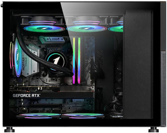 1STPLAYER MIKU Mi6-EV Gaming Midi Tower Κουτί Υπολογιστή με Πλαϊνό Παράθυρο Μαύρο