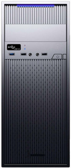 Powercase 173-G04 Midi Tower Κουτί Υπολογιστή Μαύρο