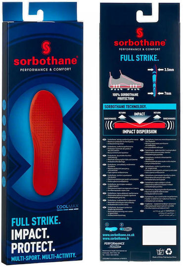 Sorbothane Full Strike Ανατομικοί Πάτοι Παπουτσιών 1τμχ