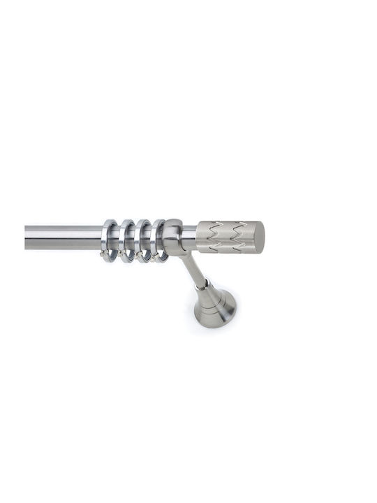 Anartisi Metallic Curtain Pole S22 Double with Rod Diameter 25mm Length 160cm Nickel Satin