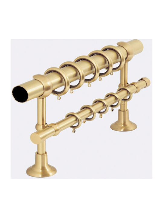 Guy Laroche Metallisch Vorhangstange Vogue Doppel mit Schiene Φ25mm 160cm Gold