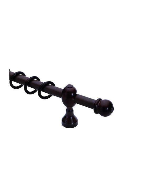 Ramino Hölzernes Vorhangstange Einfach Φ30mm 180cm Black