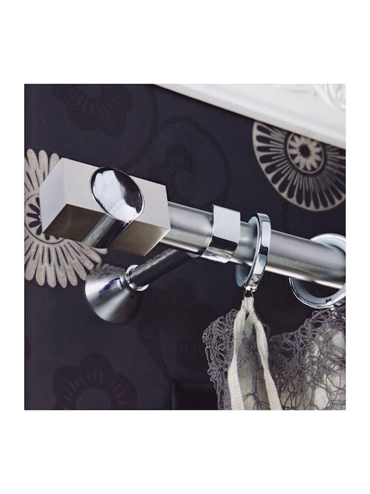 Aslanis Home Μεταλλικό Κουρτινόξυλο Movie Metal Μονό Φ30mm 160εκ. Ασημί