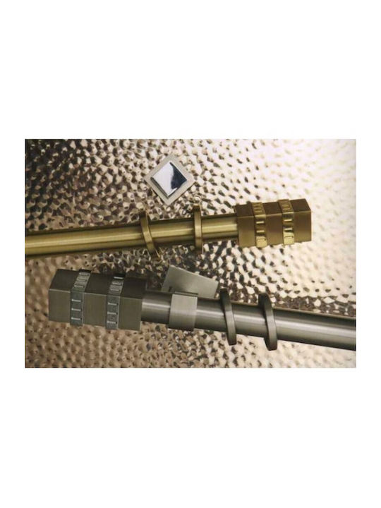 Aslanis Home Metallisch Vorhangstange Diva Doppel mit Schiene Φ25mm 160cm Gold