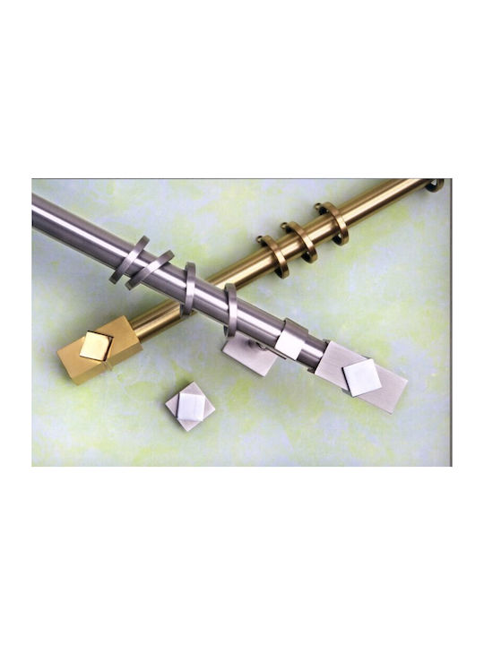 Aslanis Home Metallic Curtain Pole Cardera Double with Rod Φ25mm 160cm Gold