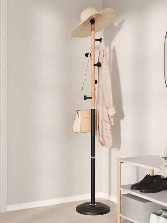 vidaXL Metallic Coat Rack Black 30x30x177cm