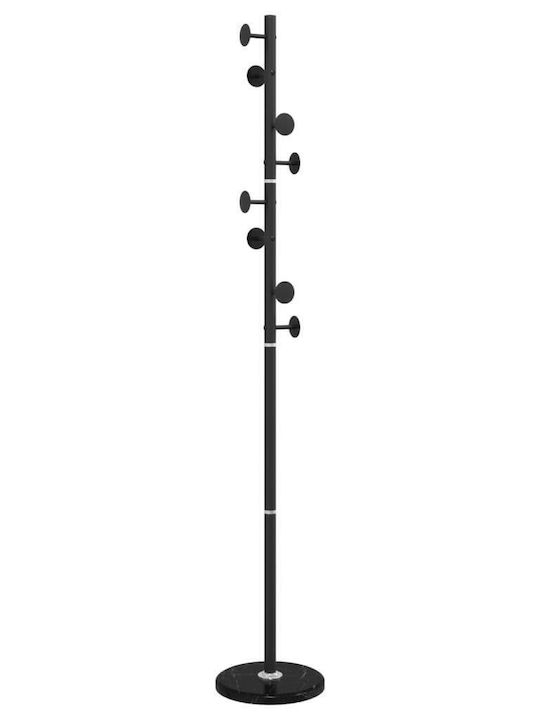 vidaXL Καλόγερος Μεταλλικός Μαύρος 29x29x176cm