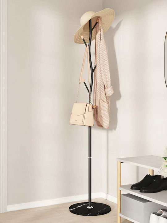 vidaXL Metallic Coat Rack Black 37x37x177cm