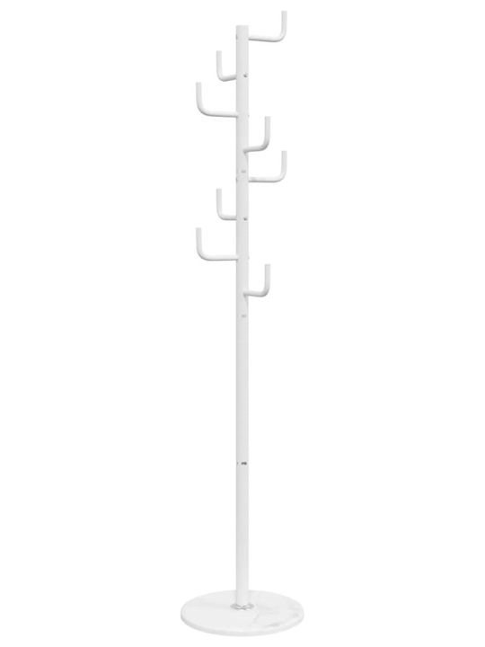vidaXL Freistehender Kleiderständer Metallisch Weiß 37x37x183cm