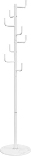 vidaXL Cuiere de podea Metal Alb 37x37x183cm