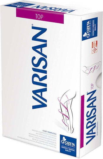 Varisan Normal Șosete Coapsă înaltă Compresie Gradată cu Silicon & Degete Deschise 23-32 mmHg Bej