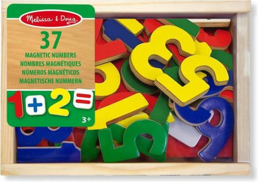 Melissa & Doug Magnetic Numbers Образователна Игра Букви и цифри от Дърво за 3+ години Години