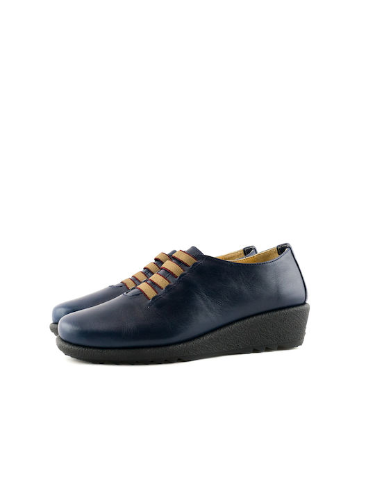 Relax Anatomic Δερμάτινα Γυναικεία Oxfords σε Μπλε Χρώμα