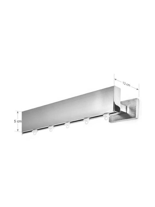 Anartisi Lama One-Way Aluminum Curtain Track Silver 200cm A298310_10996