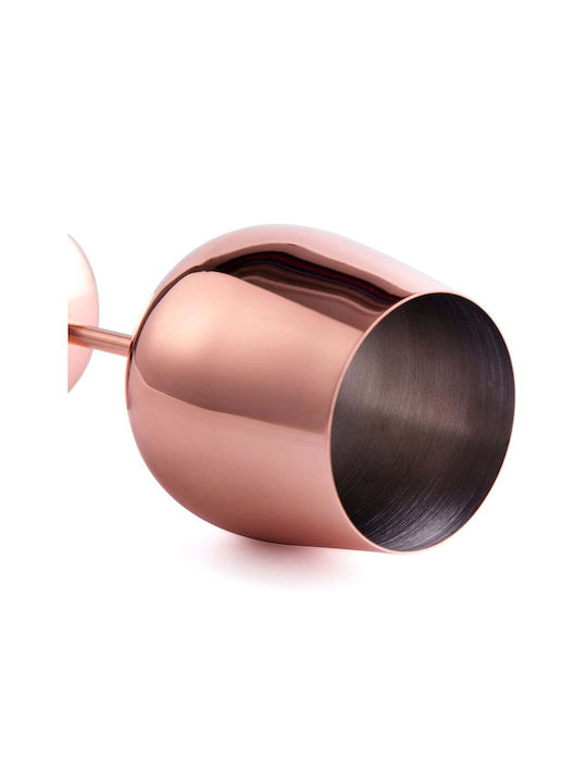 Quasar Set de pahare pentru Vin Alb și Roșu din Oțel Inoxidabil în Culoarea Rose Gold Cu picior 500ml 4buc