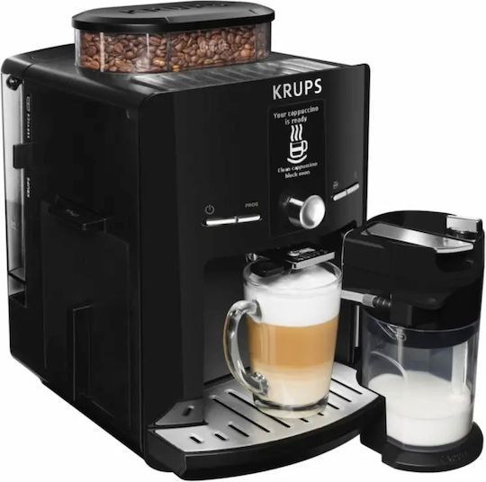 Krups Αυτόματη Μηχανή Espresso 1450W Πίεσης 15bar με Μύλο Άλεσης Μαύρη EA829810