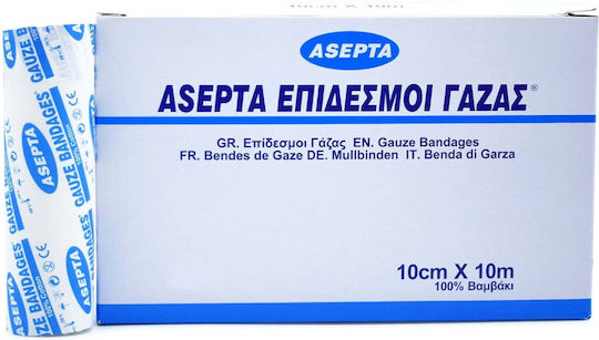 Asepta Gauze Bandage Bandages 10cm x 10m 10pcs