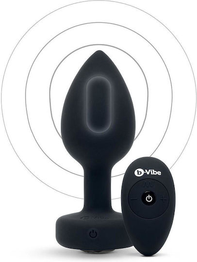 b-Vibe Plug Anal Cu Funcție Fără Fir Și Vibrație Negru 10.5cm