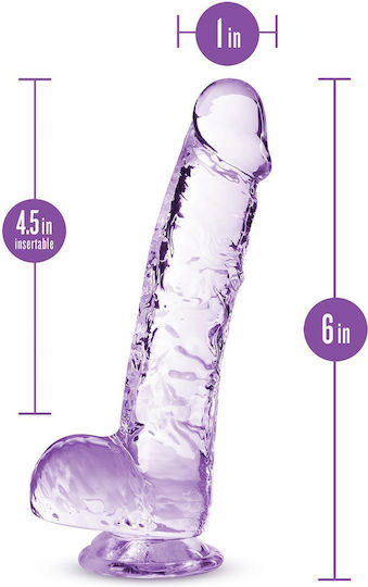 Blush Ρεαλιστικό Dildo με Όρχεις και Βεντούζα Μωβ 15cm