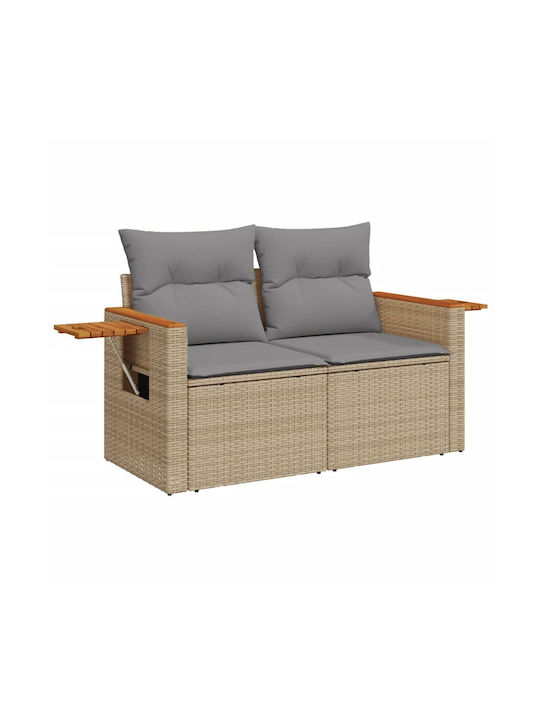 Corner Outdoor Sofa Rattan with Cushions 55x55x69cm
